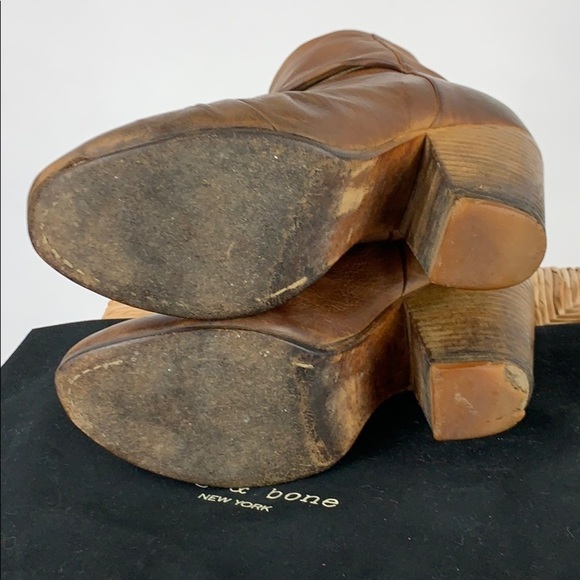 Rag & Bone Newbury Cognac Leather Ankle Booties 8 - Picture 9 of 12